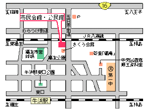 画像：市民会館・公民館の地図