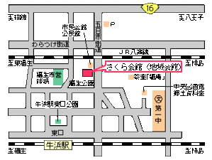 画像：さくら会館への地図