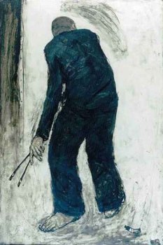 画像：絵を描く男