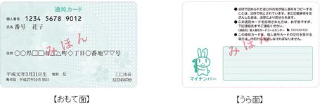 画像：通知カード見本