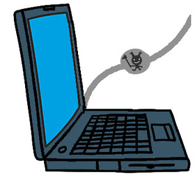 イラスト:コンピュータウィルスのイメージ