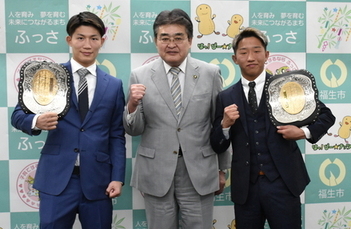 写真：橋本道場所属の安本晴翔選手と花岡竜選手